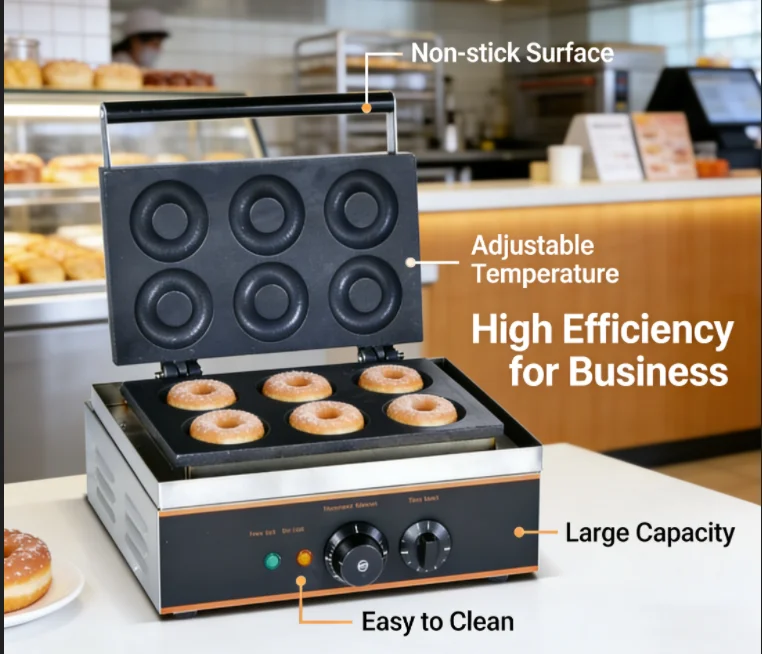 1200W Electric Stainless Steel Toaster Fully Automatic Breakfast Sandwich Donut Maker Household & Hotel Use