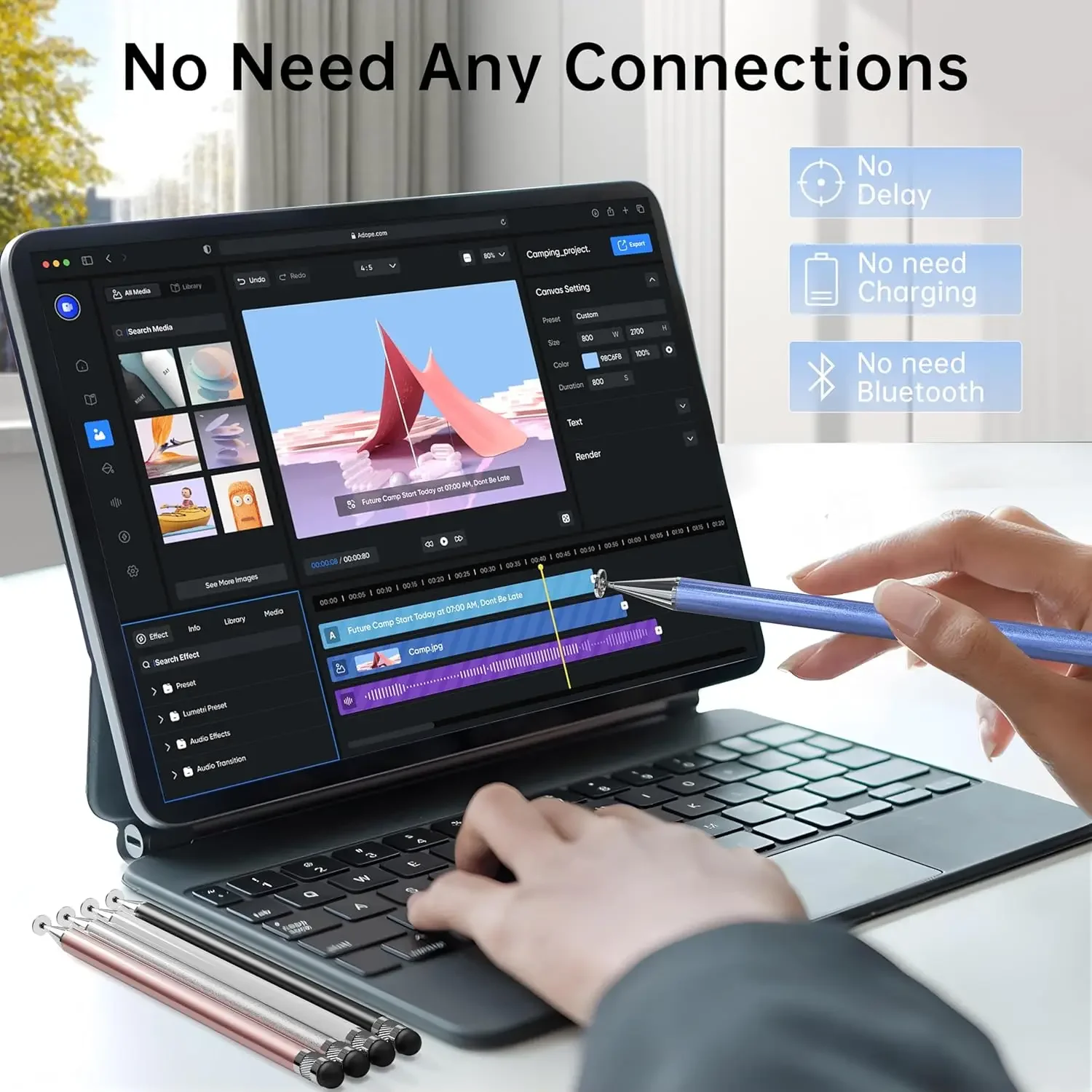 2 in 1 Tablet Stylus Pen for Tablet Android iPhone Apple iPad Samsung Kindle Universal Stylist Capacitive Pens Screen Touch Pen