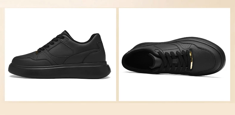 Herren-Skate-Schuhe aus Kunstleder mit Schnürung, versteckter Erhöhung der Höhe um 6/8/10 cm, rutschfester Plattform, für den Alltag und zum Gehen. – Detail 30