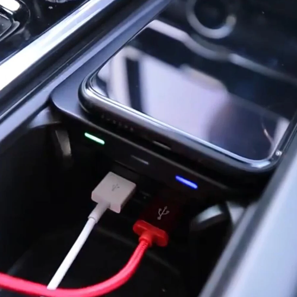 Suporte para Telefone com Carregador Sem Fio Rápido para Volvo XC90 S90 V90 XC60 S60 V60 C60 2018-2024, Acessórios de Carregamento para Carro