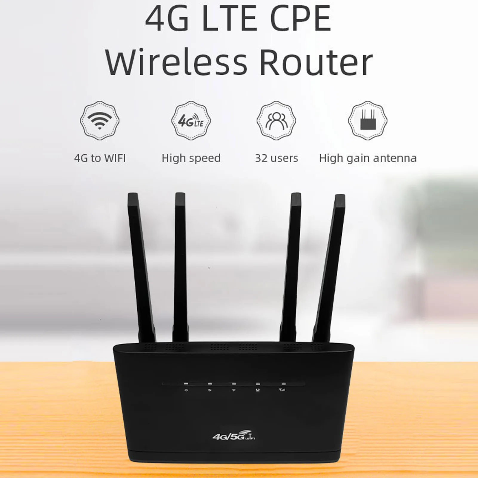 4G LTE Wireless Router 300Mbps 4 High Gain Antenna Mobile WiFi Hotspot Router with SIM Card Slot for Asia 4G LTE Wireless Router