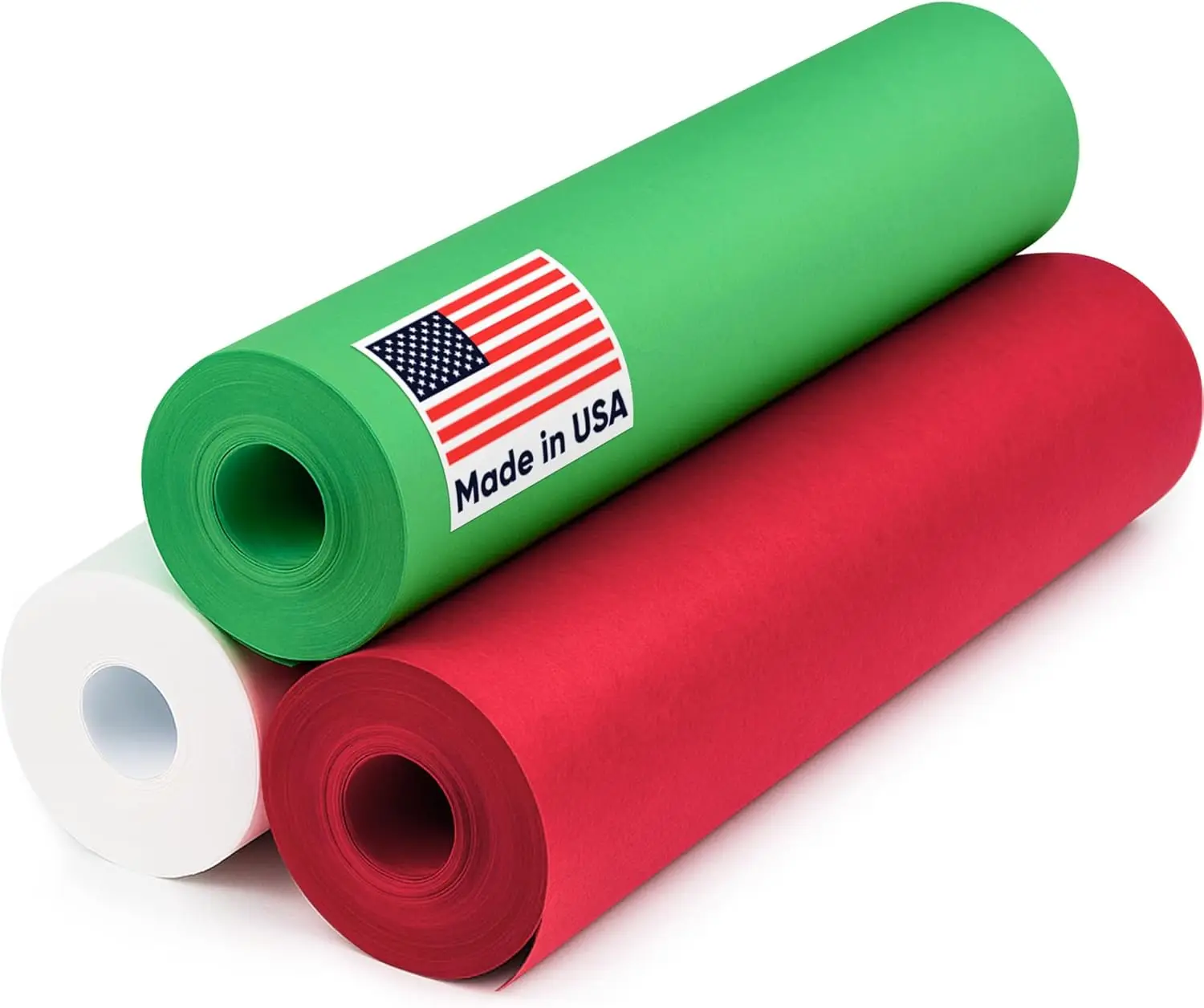 

Набор рождественской крафт-бумаги красного, зеленого и белого цветов, 12 дюймов x 1200 дюймов (100 футов), 3 рулона, 45 фунтов - Сделано в США, цветная бумага для рождественского декора.