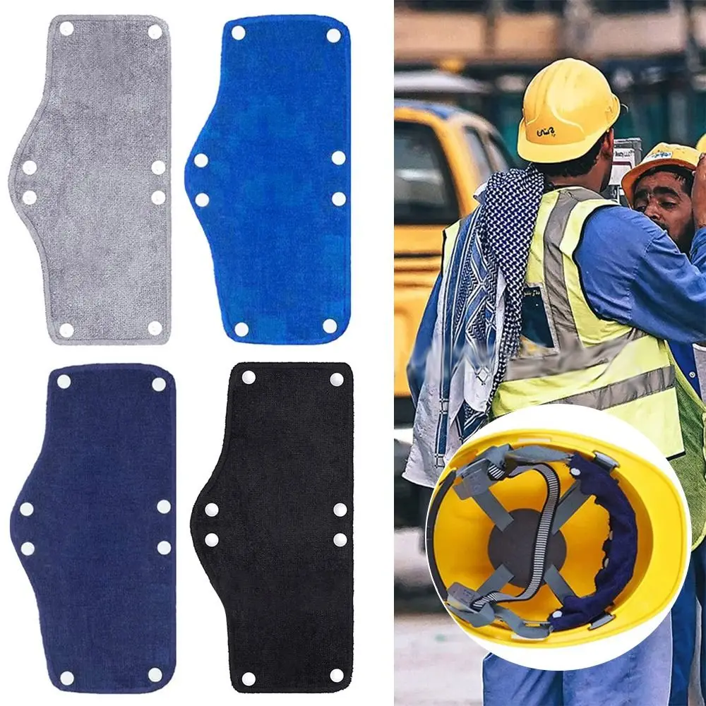 Soft Snap-On Helmet Lining Pad Cotton Sweat Absorbing Helmet Accessories Black/Blue/Gray/Dark Blue Helmet Sweat Band Work Place