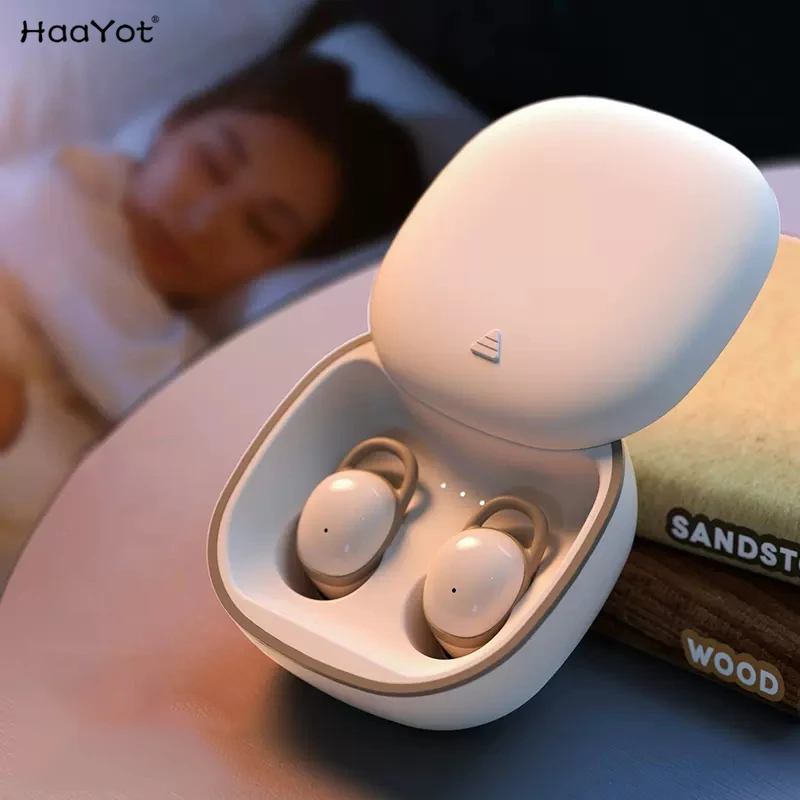 HAAYOT najmniejsze słuchawki douszne niewidoczna Mini bezprzewodowa słuchawka Bluetooth telefon TWS słuchawka douszna z kontrolą dotykową do muzyki praca w domu sen