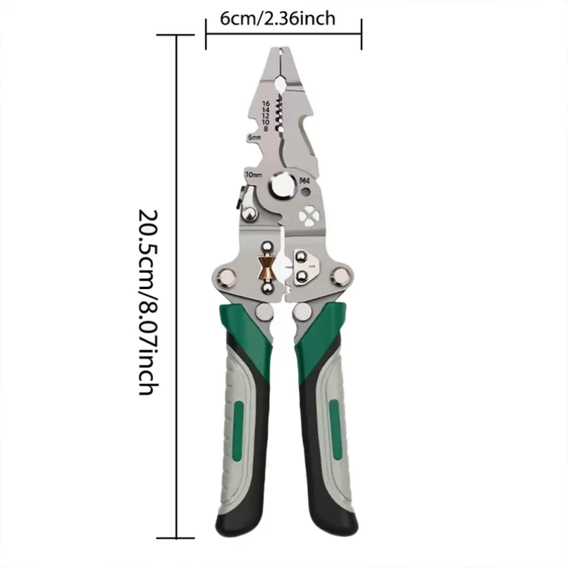 Multi Functional Wire Stripper Foldable Electrician Specific Wire Cutting Pliers Crimper Cable Cutter Adjustable Wire Stripper