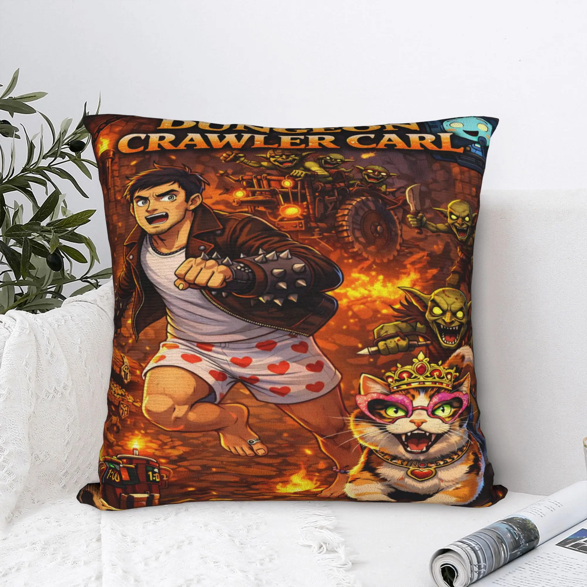 Warm Living Room Dungeon Crawler Carl  Decoration Pillowcase Merch  Pillow Cover Zippered Multiple Sizes