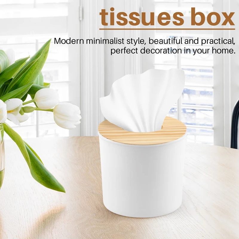 

A21I-Wooden Cover Round Roll Paper Tissue Tube Household Removable Mini Wooden Tissue Box