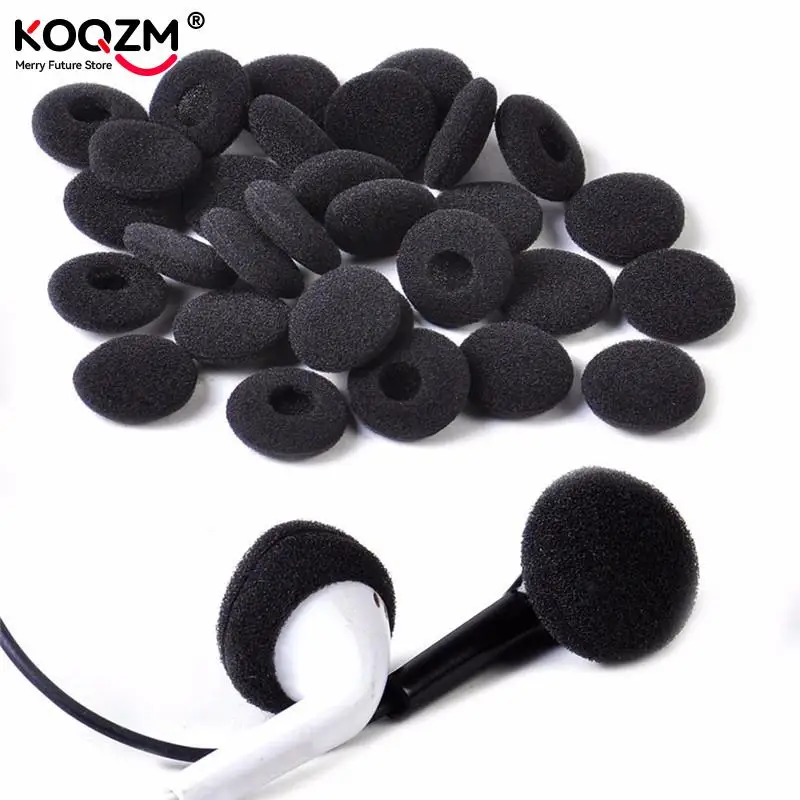 30pcs Sponge Covers Tips Black Soft Foam Earbud Headphone Ear pads Replacement For Earphone MP3 MP4 Moblie Phone
