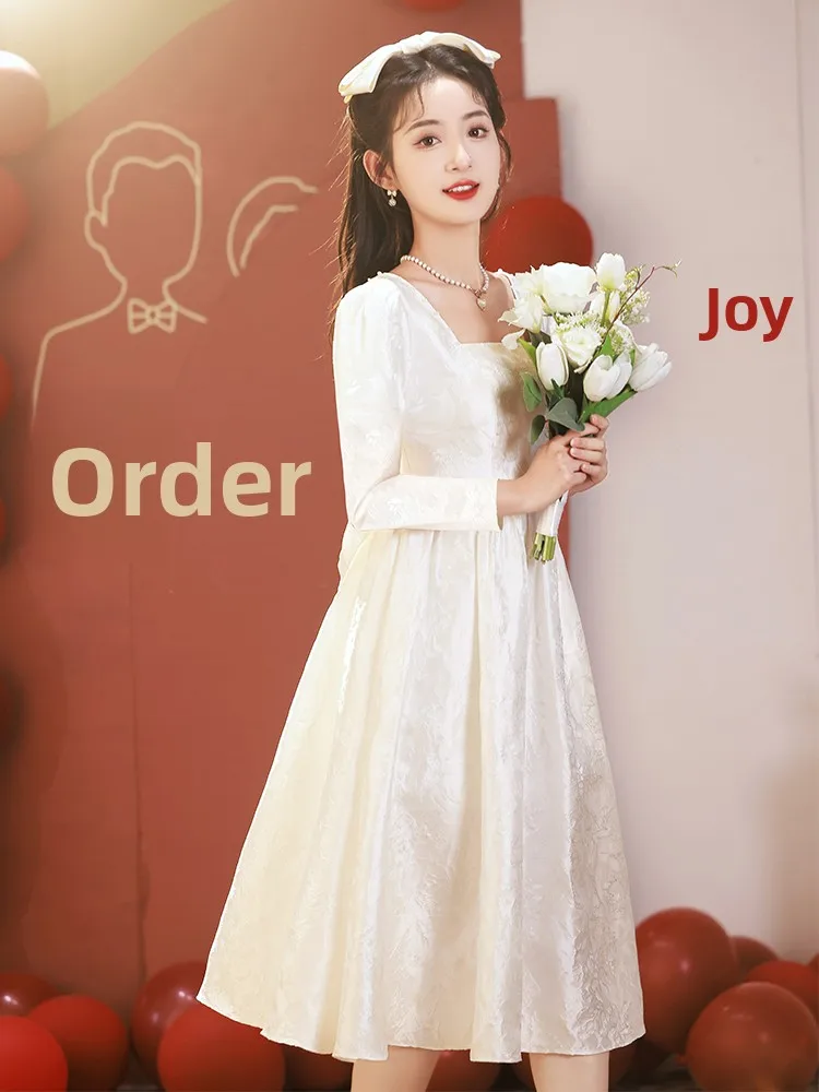 

Princ Sle Engagement Dr Long Sve White Evening Gown for Pregnant Women plus Size Fro with Pearl Embelliment