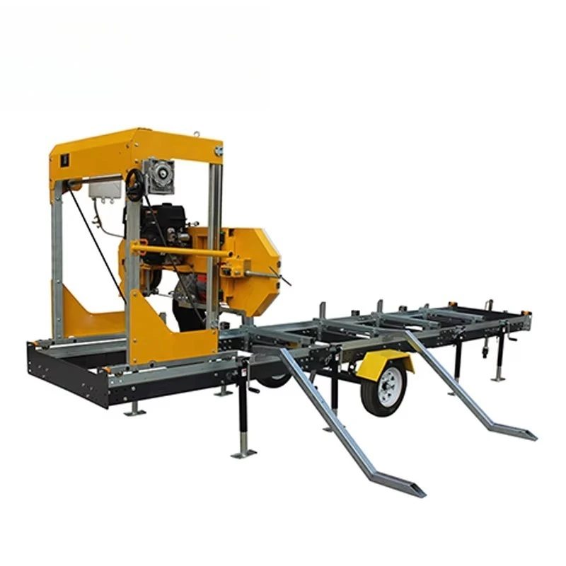 

Best Price Wood Mobile Mill Diesel Gasoline Portable Horizontal Band Sawmill With Trailer