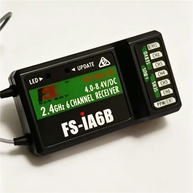Flysky FS-iA6B 6-Kanal 2,4G Empfänger, Doppelantenne, für FPV-Drohnen & Flugzeuge mit Fester Tragfläche