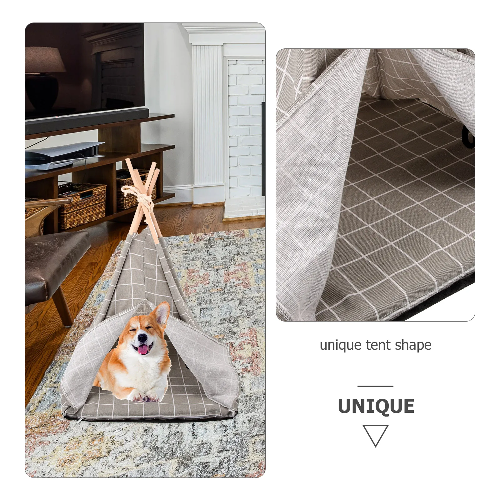 

Pet Tent Nest Bed Small Cat Cave House for Indoor Wooden Warming Home Tents