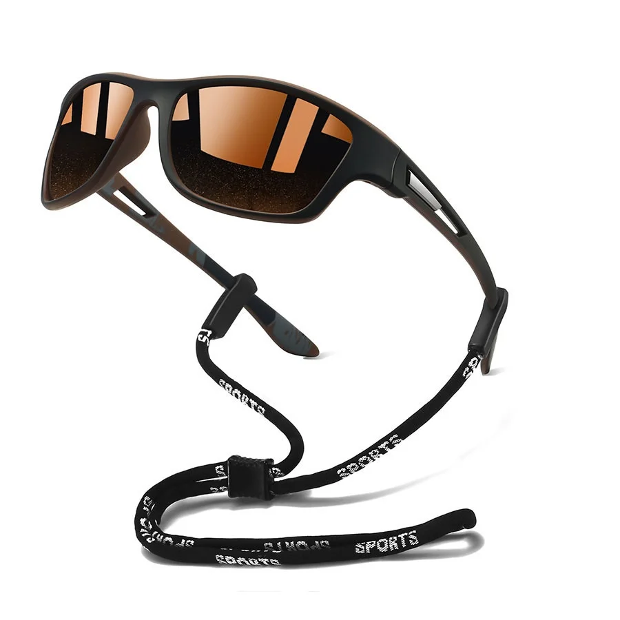 Modische Sport-Sonnenbrille mit Kettenmuster für Herren und Damen – Ideal zum Laufen, Bergsteigen und Angeln – Outdoor-Schutzbrille