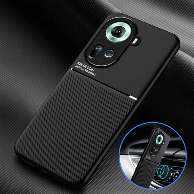 For Reno 11 5G Case Leather Magnetic Car Holder Phone Case For OPPO Reno 11 Reno11 5G 6.7