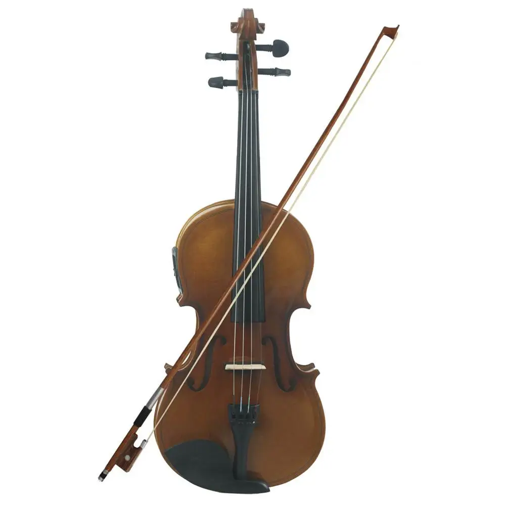 4/4 Acoustic Violin Fiddle with Case & Bow & Rosin for Violin Beginner EQ Violin Fiddle Kit Solid Matte Finish Spruce Face Board