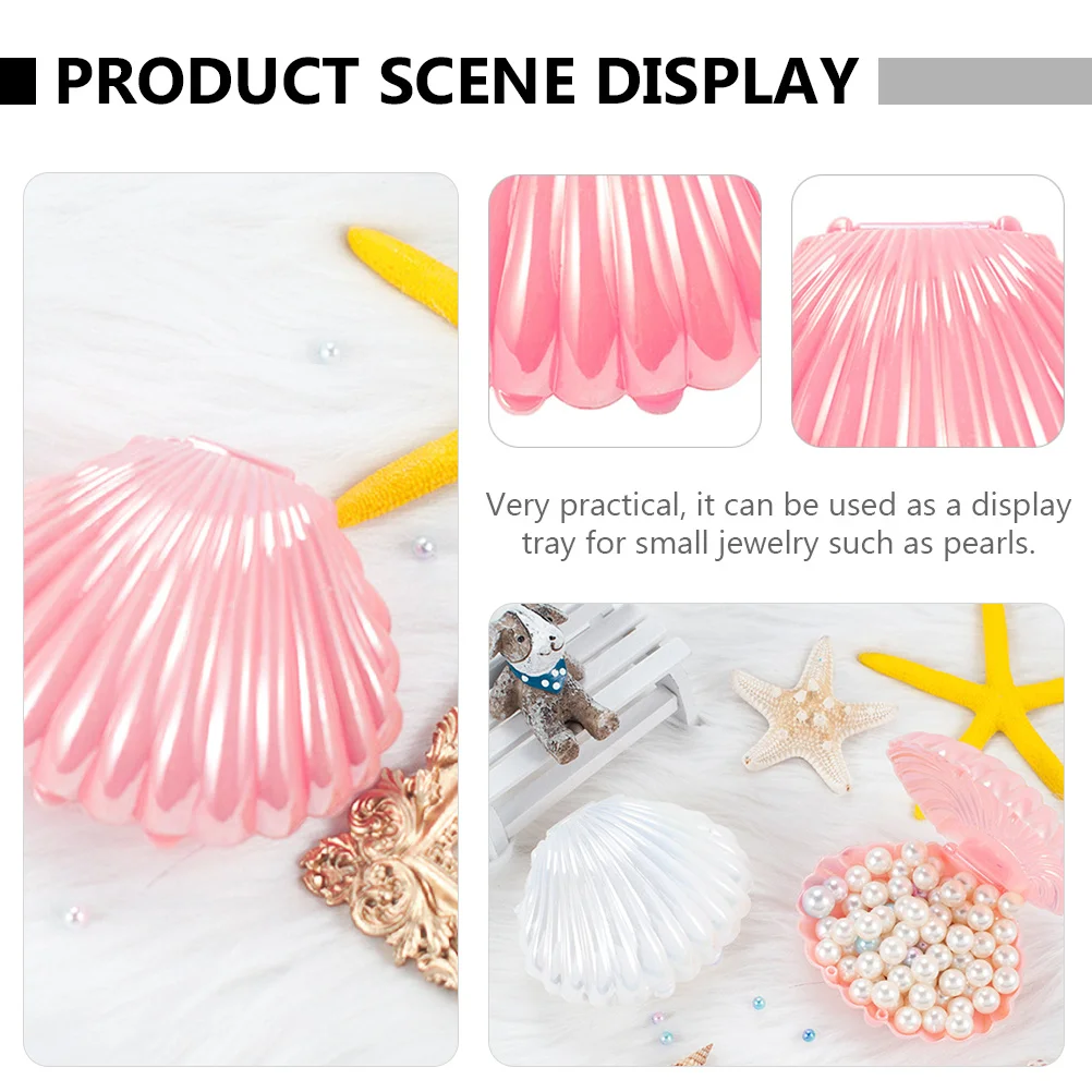 

2pcs Shell Decoration Props Simulation Photography Background For Food Jewelry Photos Desktop Ornament Pearl Storage