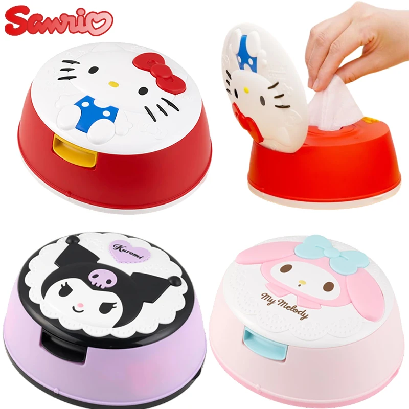 

Sanrio, Hello Kitty коробка для влажных салфеток диспенсер влажных салфеток портативная коробка для салфеток, аниме коробка для хранения салфеток, Домашний Органайзер для салфеток