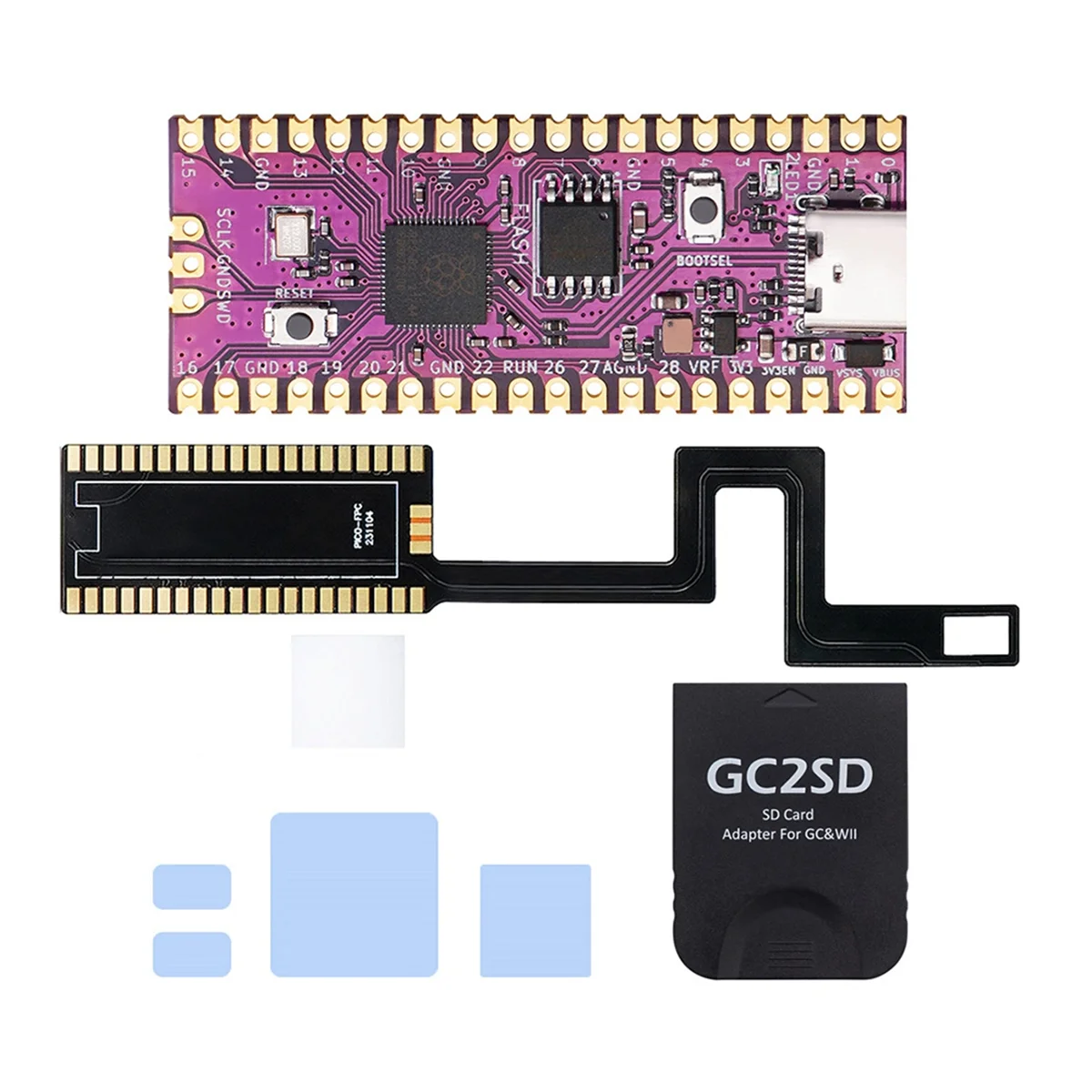 Picoboot Flex Cable for Gamecube/ Raspberry Pi Pico Board with GC2SD Adapter for NGC Game Accessories-C