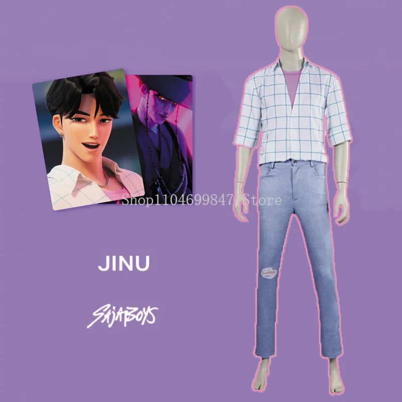 Kpop شيطان الصيادين الطفل ساجا جينو آبي سر الرومانسية ساجا بنين تأثيري حلي شعر مستعار قبعة مجموعة كاملة أنيمي فيلم موحد هالوين #3