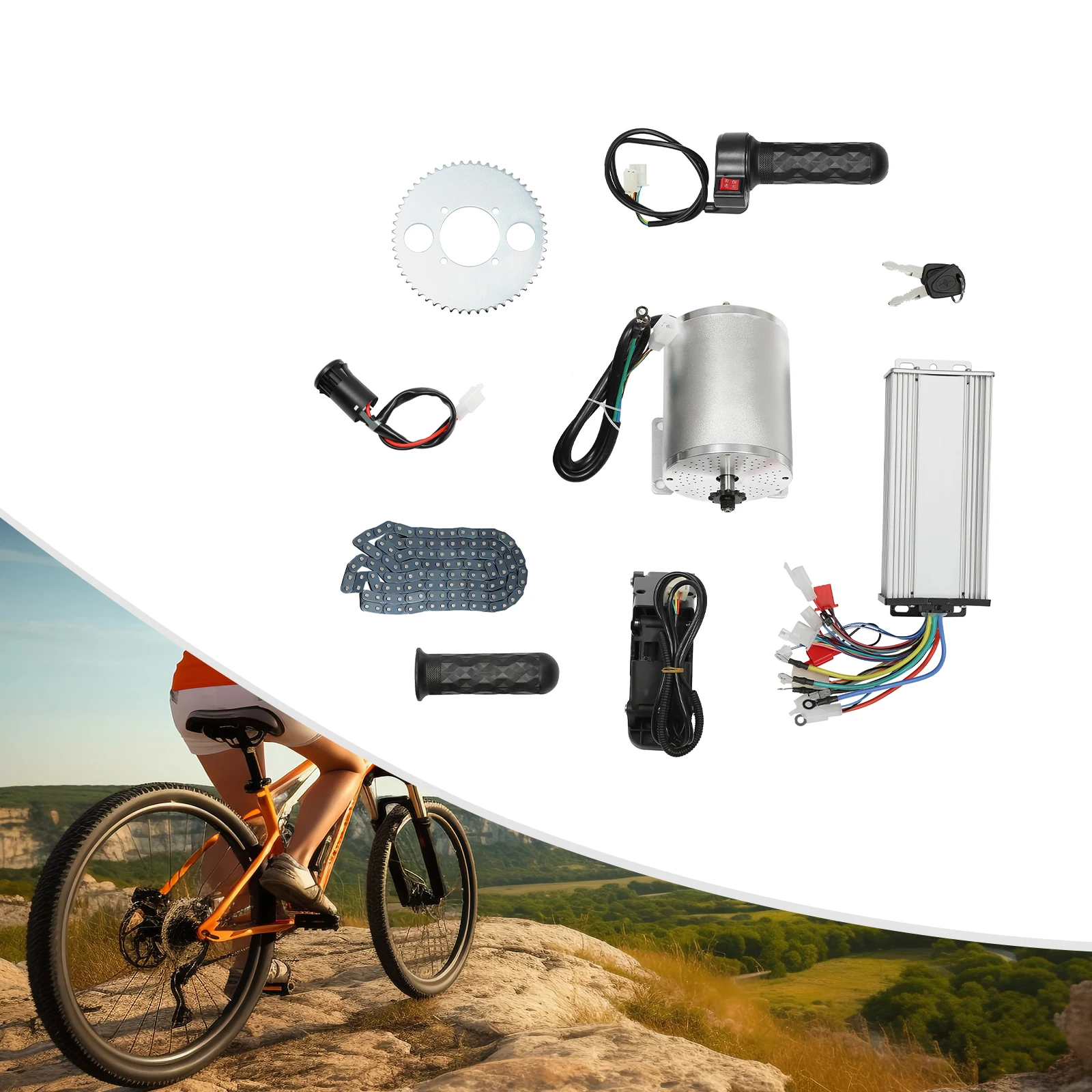 طقم محرك بدون فرش 48-72 فولت مع وحدة تحكم وخنق لسكوتر كهربائي ومحرك الدراجة النارية DIY طقم تحويل الجزء #4