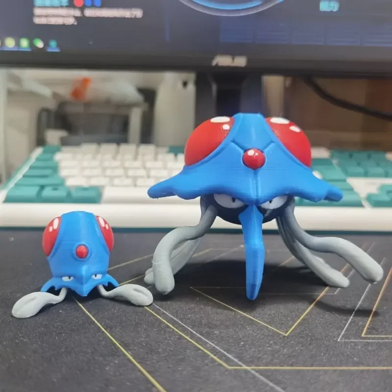 Anime Pokemon Figures Tentacool Tentacruel Proportion World 1:20 Diy 3d Printing Cute Cartoon Character Desktop Model Kid Gifts