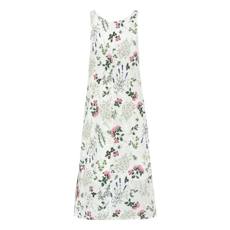 Gonna gilet floreale senza schienale dal design in stile francese, gonna lunga gilet temperamento stile vacanza nuovo stile estivo
