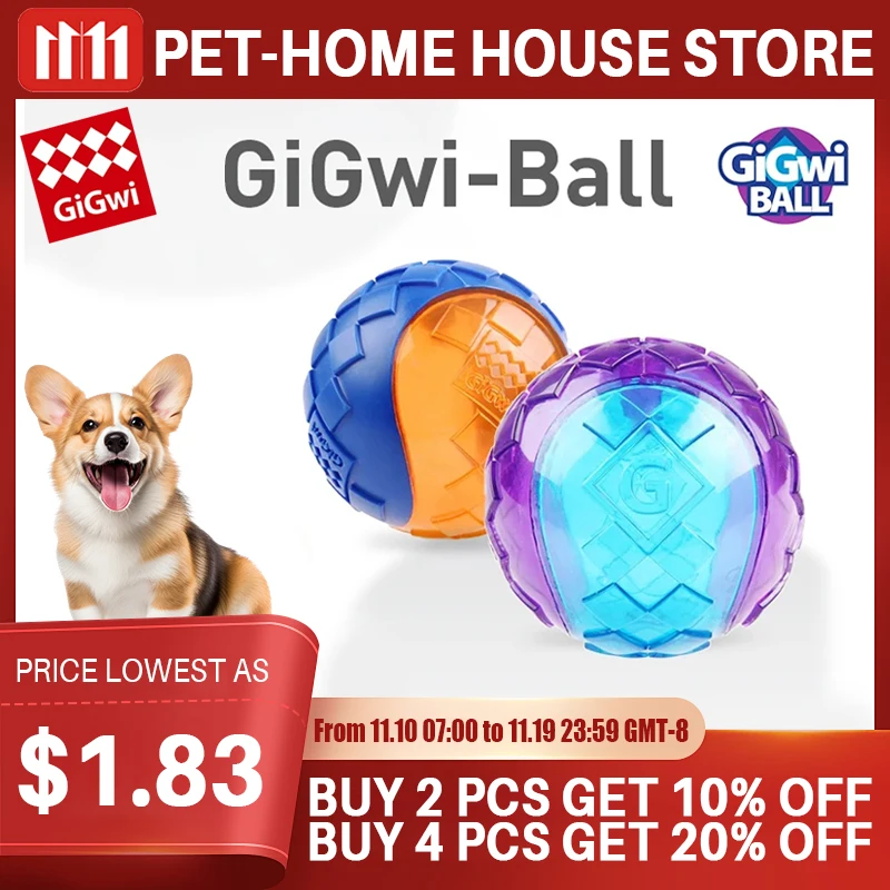 

Жевательные игрушки GiGwi для собак и щенков, игрушки со звуком из чистой натуральной нетоксичной резины, уличные игры для маленьких и больших собак, Забавный мяч для собак