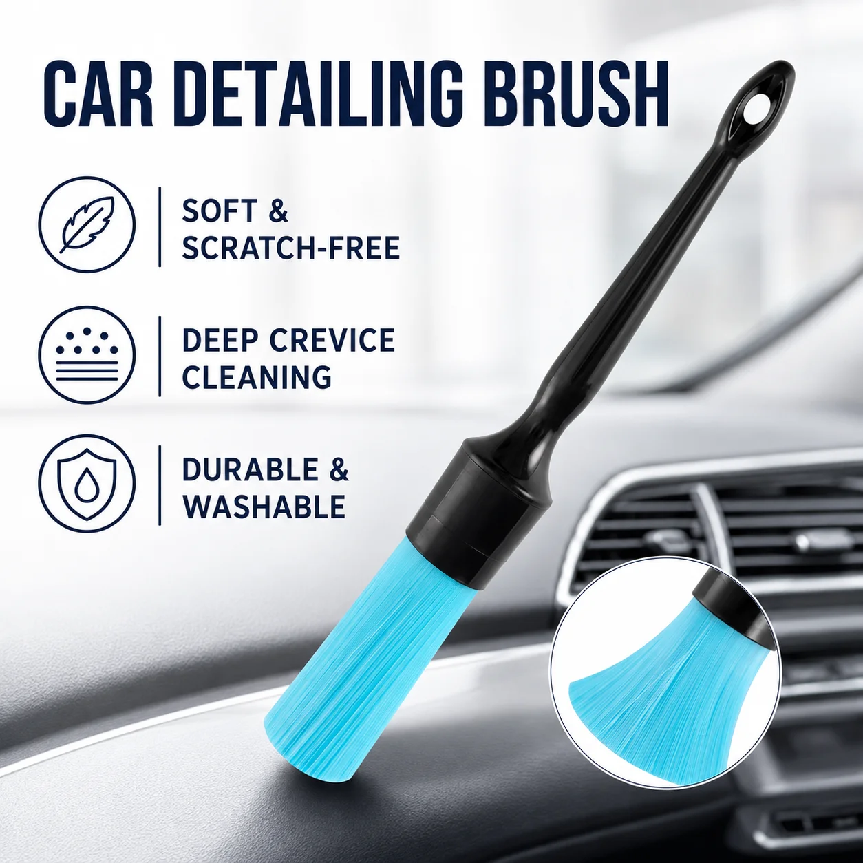 Dirt Brush Interior - Auto-Detailing-Bürste mit Weichen Borsten für Innenräume