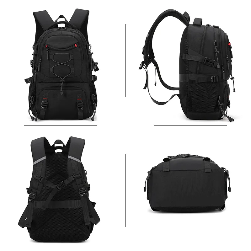 Mochila de escalada USB con zapatos, mochila ligera para ordenador portátil de viaje, mochila para acampar al aire libre, senderismo, mochila escolar deportiva con Collage