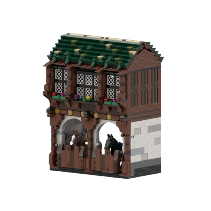 Spot small particle MOC-173636 medieval street view house building series puzzle DIY creative toy model decoration holiday gift