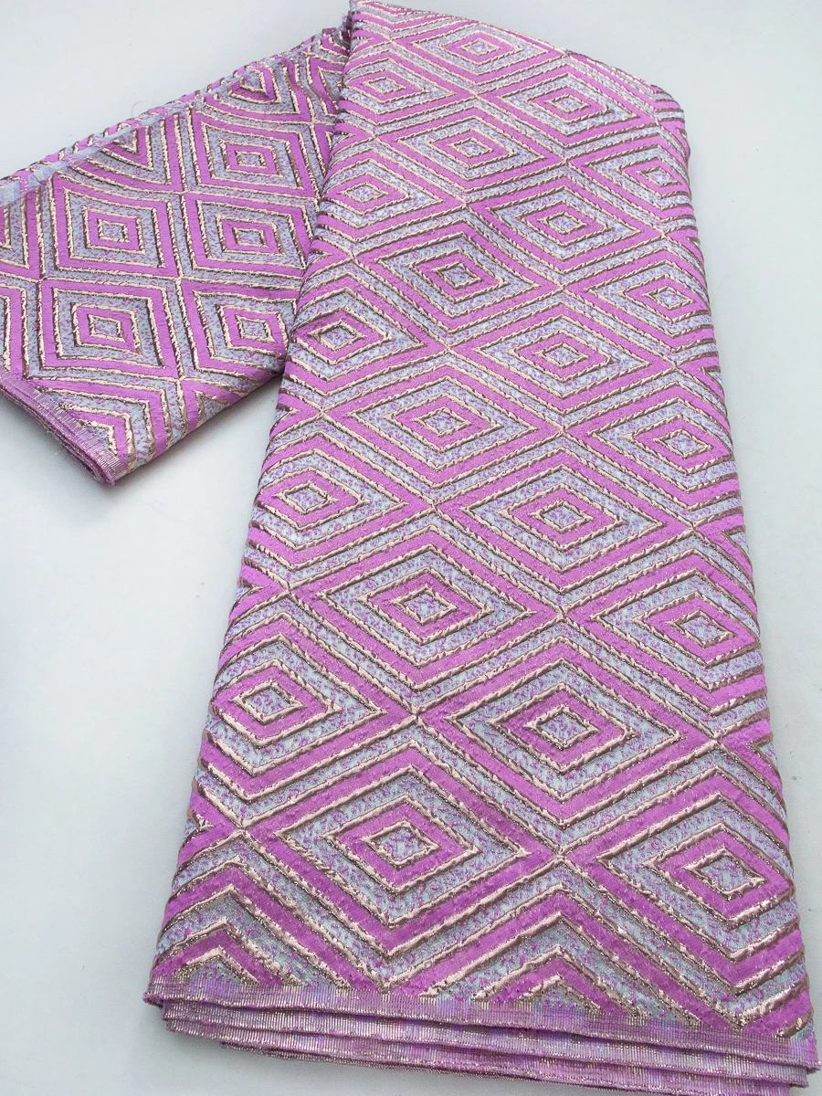 

2026 High Quality African Brocade Jacquard Lace Fabric Damask French Gilding Lace Fabric Dresses Material Brocard 5 Yards TY4737