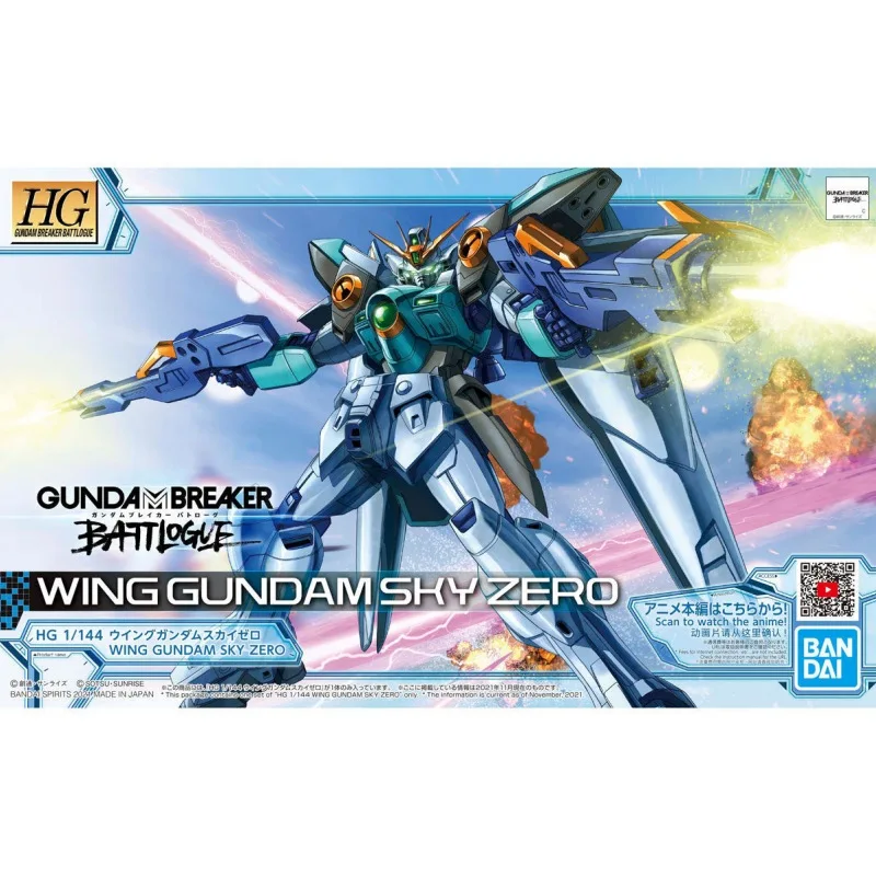 BANDAI Anime HGGBB 1/144 GUNDAM BREAKER BATTLOGUE WING GUNDAM SKY ZERO Model Kit Assembly Plastic Action Toys Figures Gift