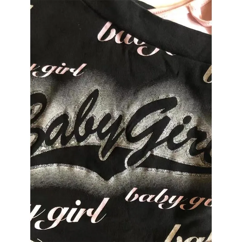 Aesthetic Vintage Bady Girl T Shirt Punk Clothes 2000S Graphic Tees Casual Streetwear Women Clothing Crop Top Y2k Tee Shirts