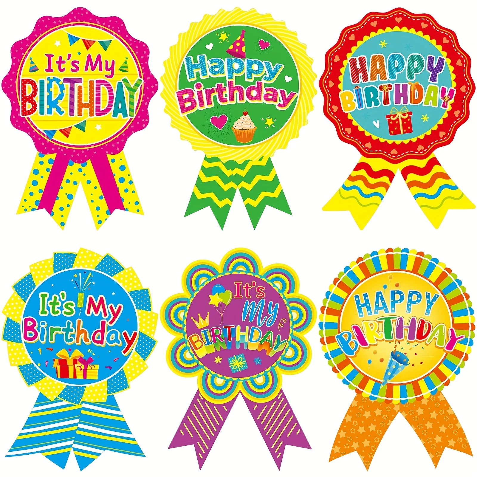 120 Pieces Happy Birthday Stickers Birthday Badge Stickers It\'s My Birthday Stickers Homeschool Birthday Party Decorations