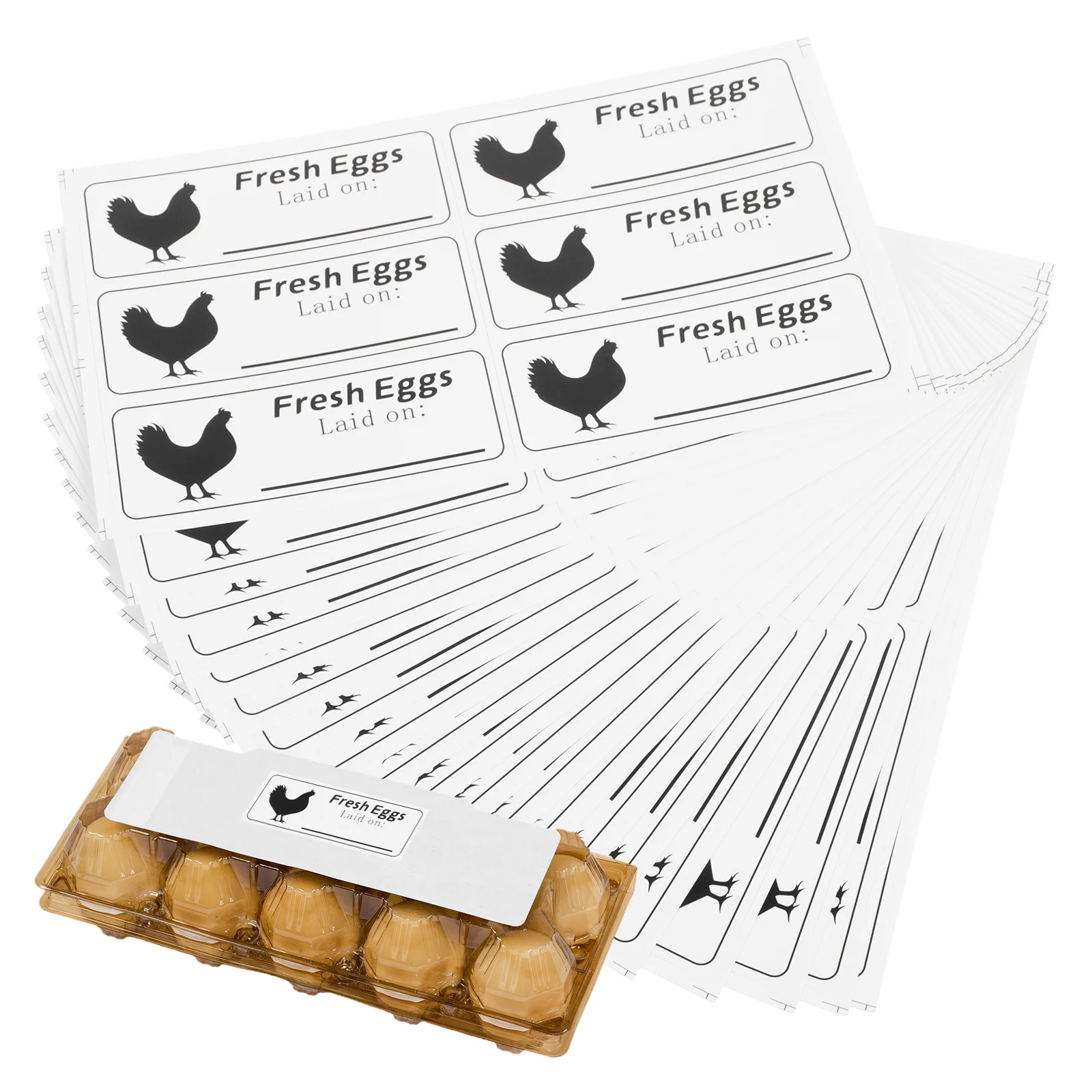 20 fogli Etichette per data in cartone per uova fresche da fattoria Etichette per uova fresche Adesivi per la cura delle uova di sicurezza alimentare con data di produzione scritte a mano