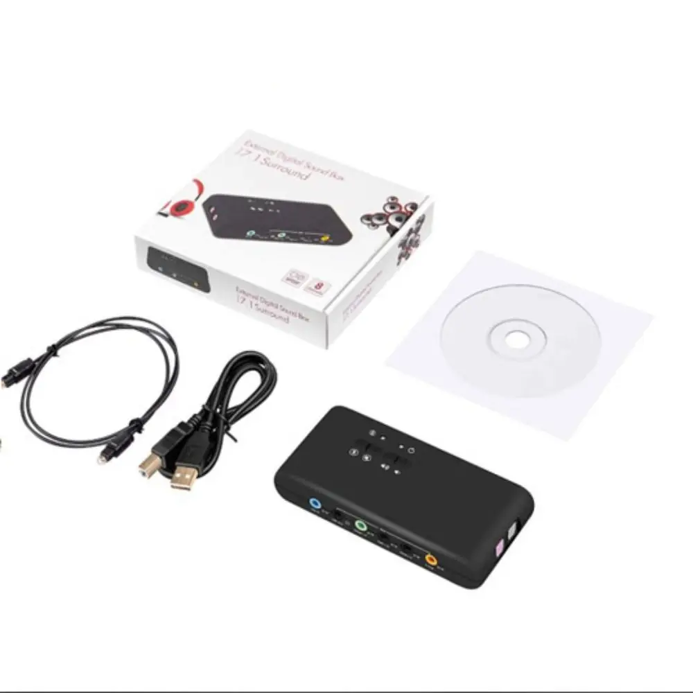 

Звуковая карта на чипсете CM6206 с 2 микрофонными входами, 7.1 стерео, оптический внешний аудиоинтерфейс USB HID класса, стереофонический ЦАП-выход