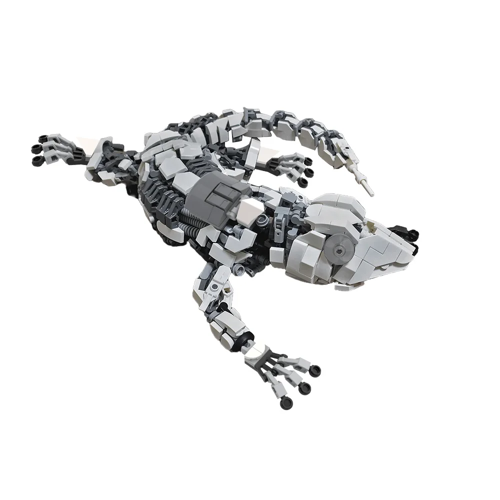 MOC Mecha Gecko-10 ruchome klocki do budowy modeli jaszczurki gady mechaniczne zabawki do ognia salamandra klocki edukacyjne prezent dla dzieci