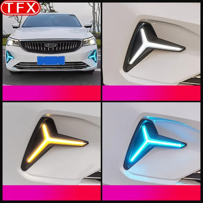 For Geely All-new Emgrand II 2023 2024 Car Styling Front Fog Lights LED Daytime Running Lights Auto Modification Accessories