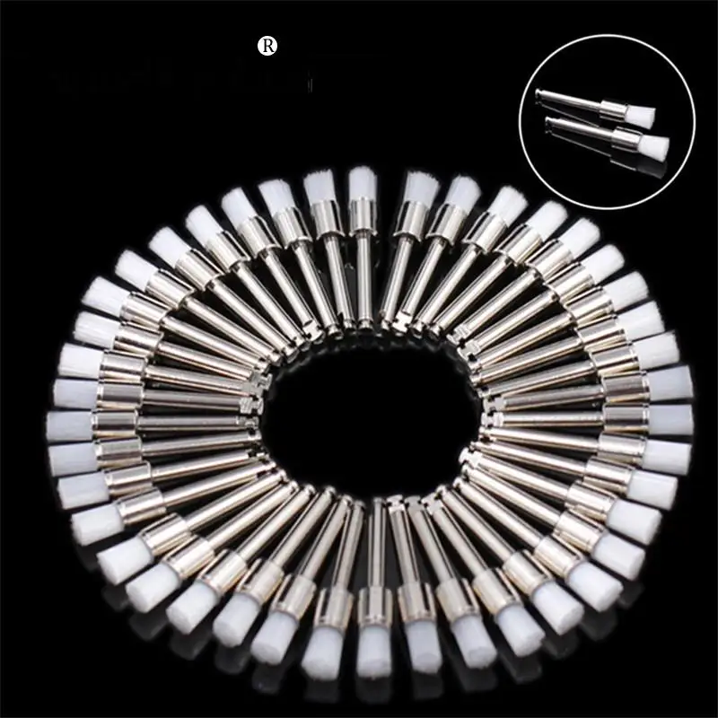 

100pcs/box Dental Nylon Polishing Prophy Brushes Pointed Head Dentist Polishing Cup for Contra Angle Disposable White Polisher