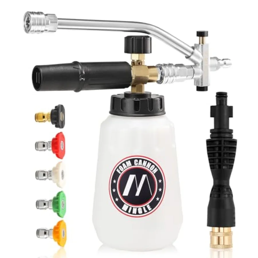 

Foam Cannon Dual Connector Accessory for Pressure Washer Kit Compatible with Portland Husky and Ryobi Pressure Washer with 5 No