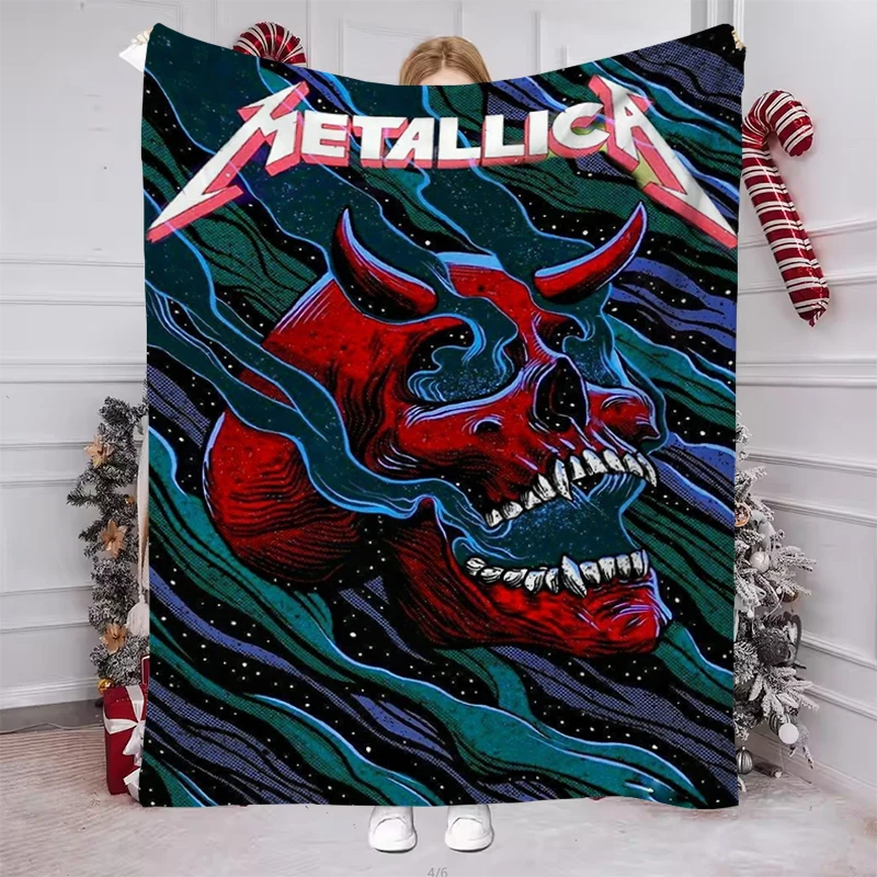 

Rock Band M-METALLICA Throw Blanket Plead Cover Anime Blankets for Decorative Sofa King Lid Microfiber Bedding Plaid With Print