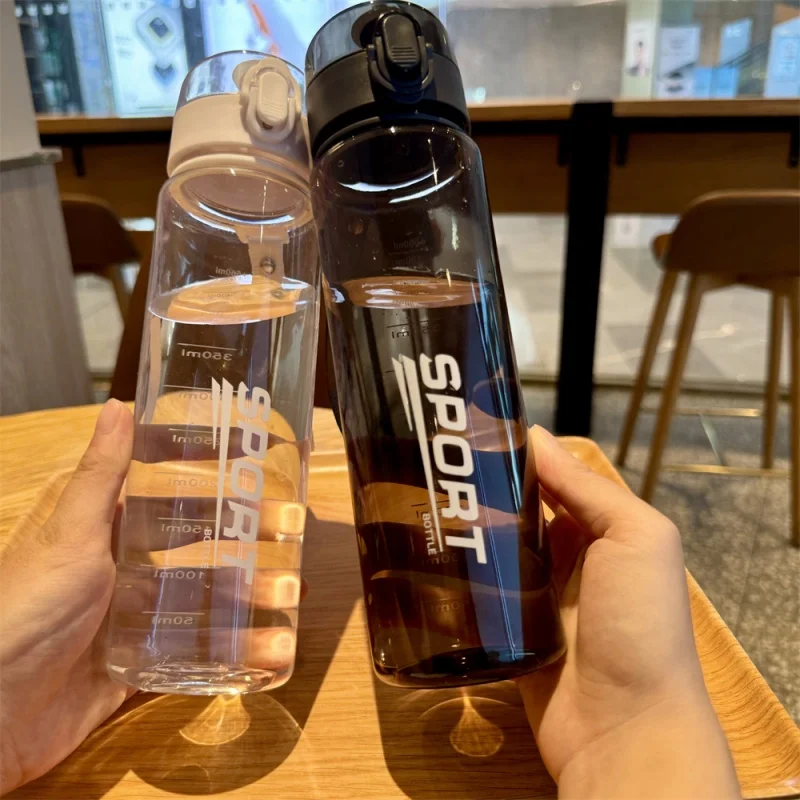 400ml/560ml Water Bottle Leakproof Sports Water Bottle Portable Drinking Cup BPA-Free with Capacity Marking for School Office
