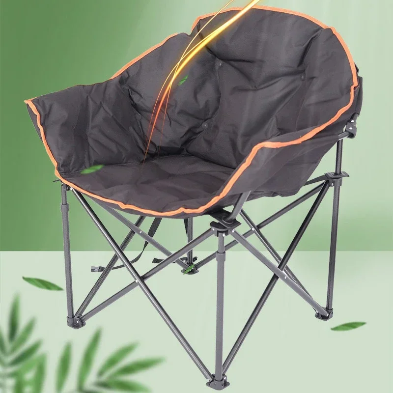 Luxury Oversized Lazy Round Sofa Padded Saucer Portable Folding Camping Moon Chair for Outdoor Use view 2