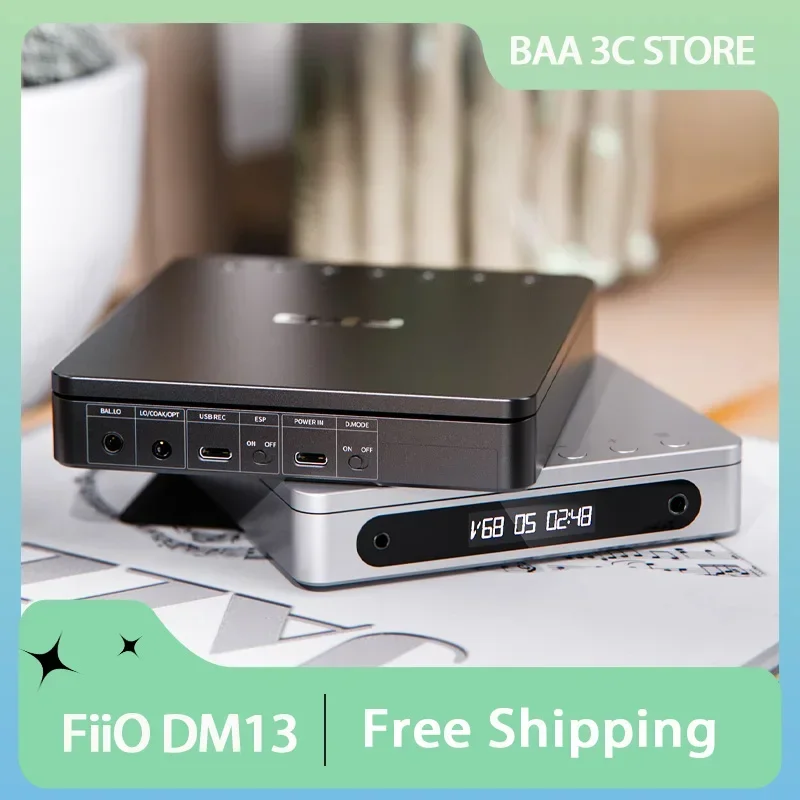 Fiio Dm13 Portable HiFi Bluetooth Multifunctional Custom Cd Player Stereo with Long-Lasting Battery, Supports Usb Ripping