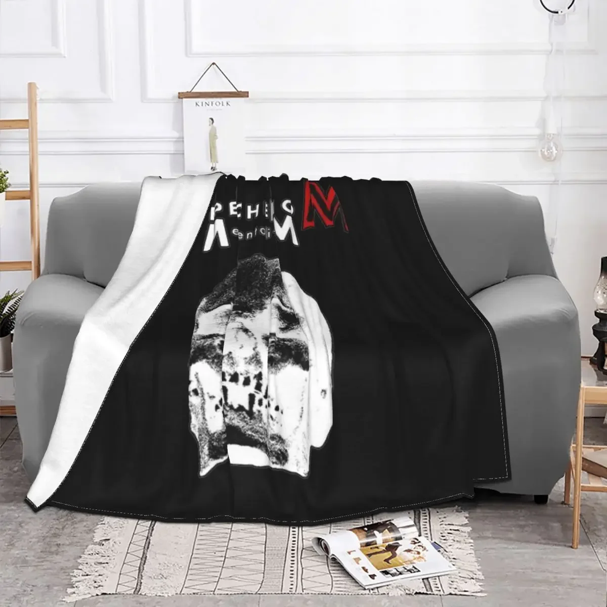 Depeches Mode Skull Blanket Fleece Spring/Autumn Music Multi-function Lightweight Throw Blankets for Sofa Car Bedspread