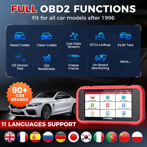 Автосканер LAUNCH CRP123E V3.0, диагностический инструмент для автомобилей, OBD2 сканер, диагностика автомобильных систем, услуги сброса настроек, пожизненные онлайн-обновления.