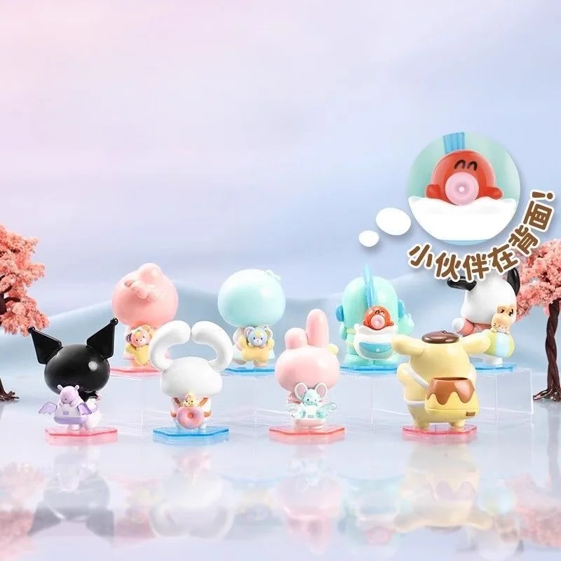 Sanrio Cartoon Peripheral Doll Model Cinnamoroll Kuromi Melody Pompompurin Pochacco Model Toy Children Birthday Gifts