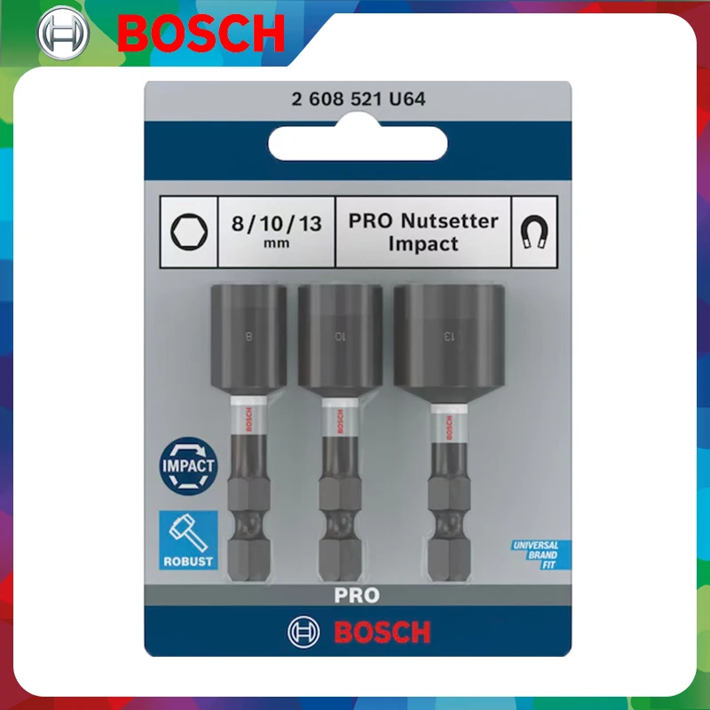 Bosch Original Series Tool Accessories PH2 Bit Socket 60mm Quick-Change Extension Rod 8/10/13mm Impact Nut Socket Shock