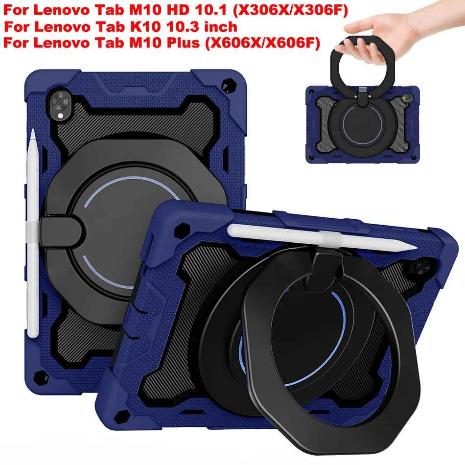 Caso de silicone com kickstand para lenovo tab m10 hd 10.1 x306x x306f k10 m10 plus crianças capa à prova de choque 10.3 tb-x606x TB-X606F