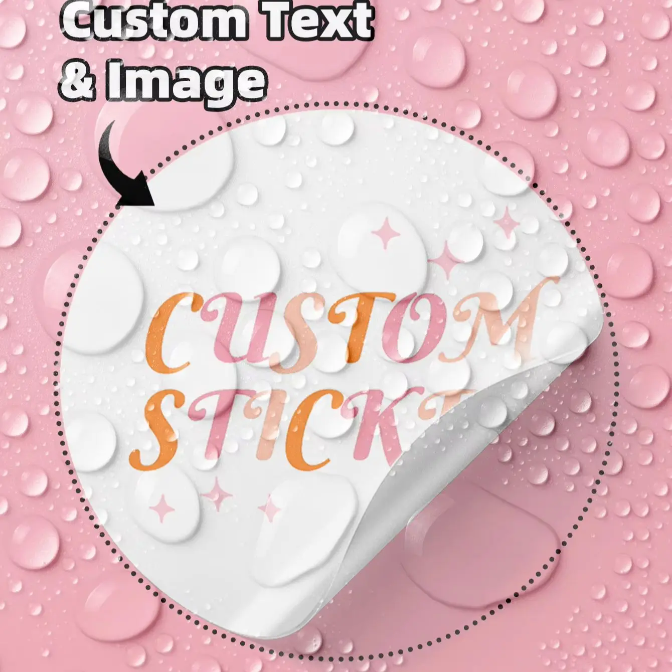 

1/60/120/240pcs Waterproof Round PVC Stickers, Custom Logo/Image/Text, Perfect for Any Event